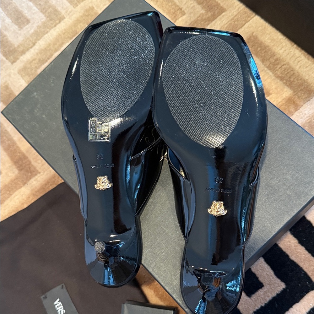 Versace sandalo T.45 Vernice+Raso - Picture 9 of 10